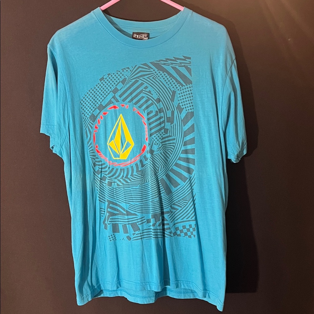 Volcom Teal and Red Graphic Tee